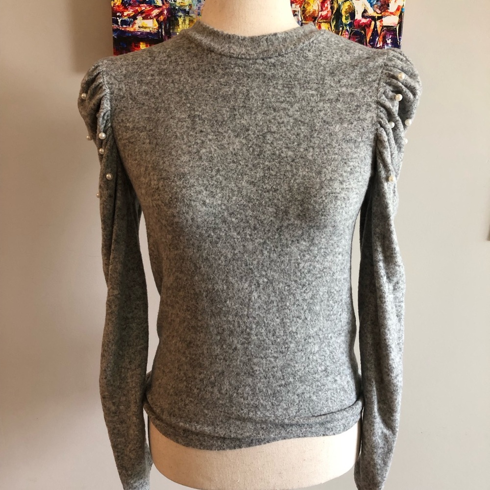 Zara sweater with faux pearls